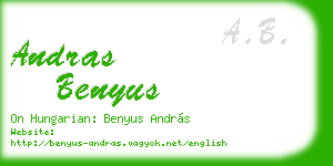 andras benyus business card