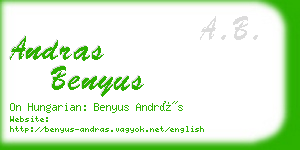 andras benyus business card